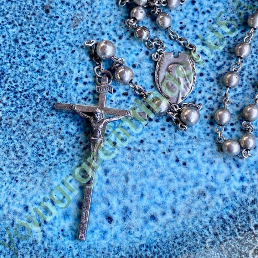 Time Worn Vintage Solid Sterling Silver Rosary Yourgreatfinds