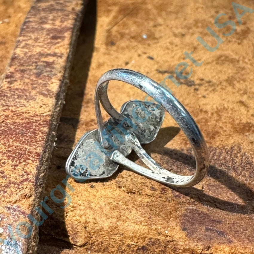 Tiny Navajo Sterling Silver Heart Ring Turquoise 6.5