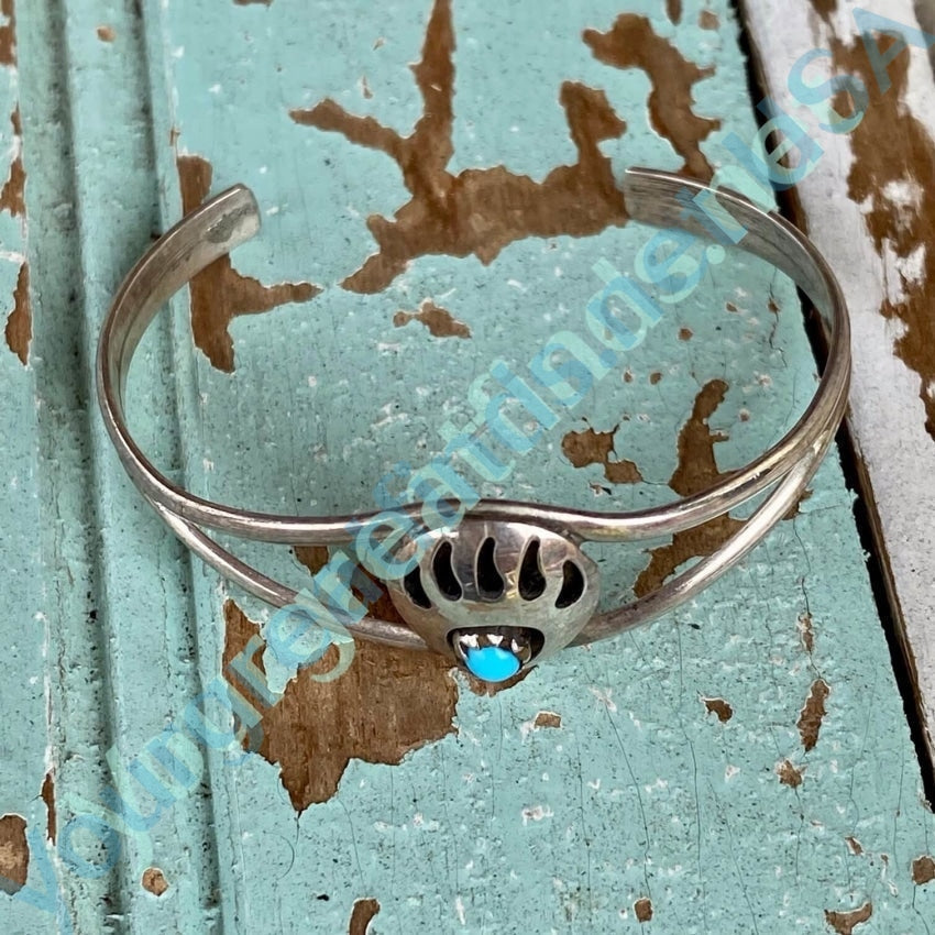 Tiny Navajo Turquoise Baby Bracelet Sterling Silver Yourgreatfinds