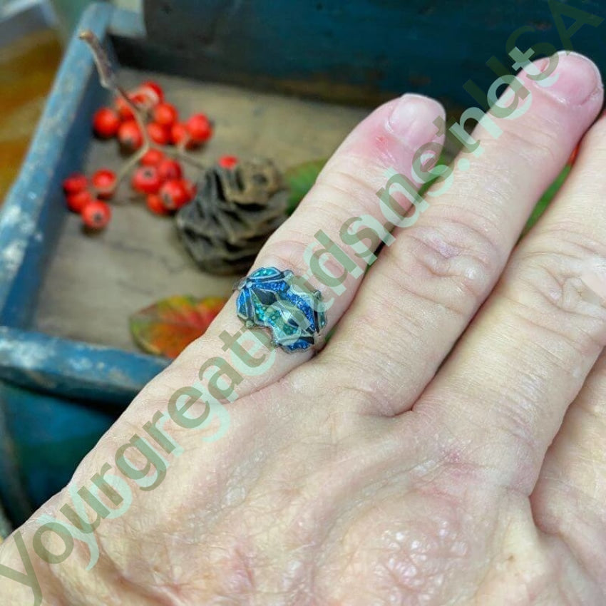 Tiny Sterling Chip Mosaic Inlay Ring Taxco, Mexico Yourgreatfinds