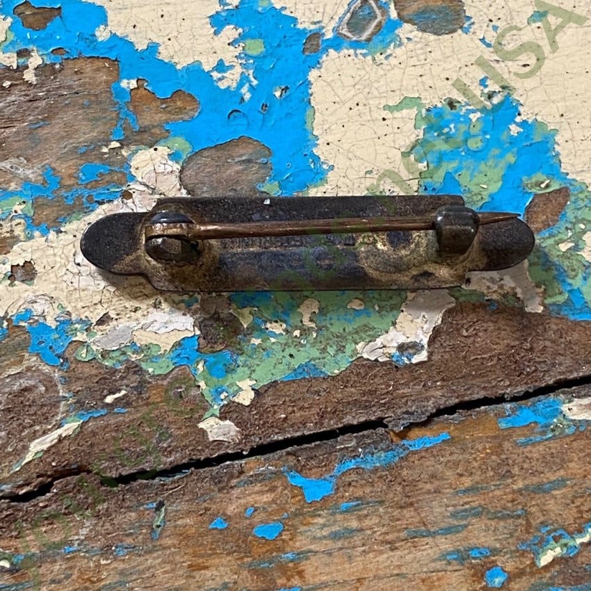 Tiny Vintage Sterling Silver Guilloche Enamel Bar Pin