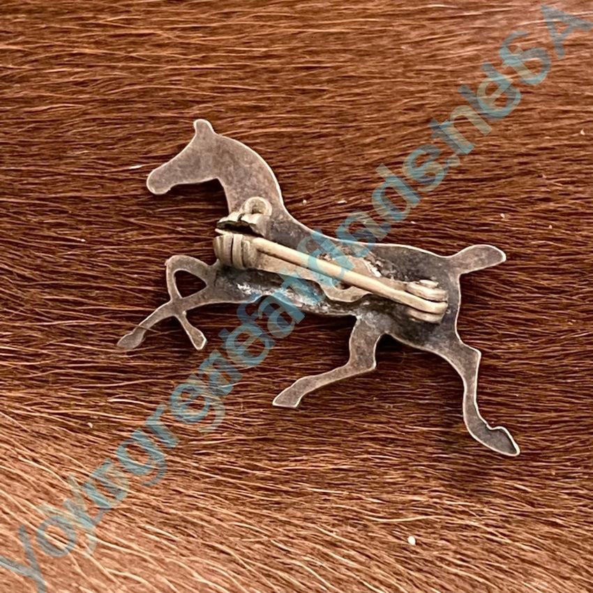 Tiny Vintage Sterling Silver Trotting Horse Pin Yourgreatfinds