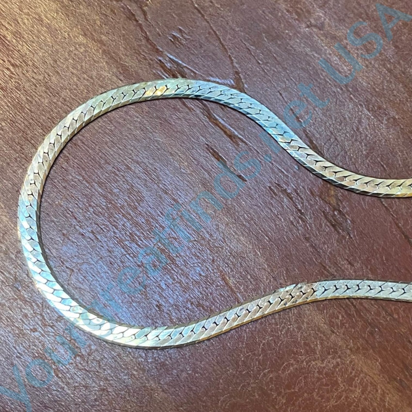 Tri-Colored Sterling Silver Chain 17 1/2 Long