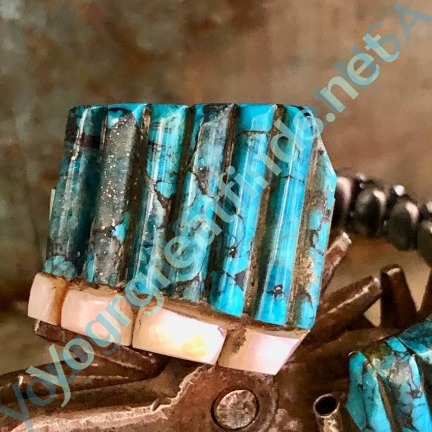 Turquoise Alabaster Watch Band Small Bear Ponca Tribe 925 Yourgreatfinds