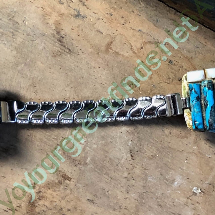Turquoise Alabaster Watch Band Small Bear Ponca Tribe 925 Yourgreatfinds