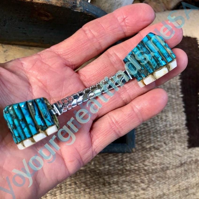 Turquoise Alabaster Watch Band Small Bear Ponca Tribe 925 Yourgreatfinds