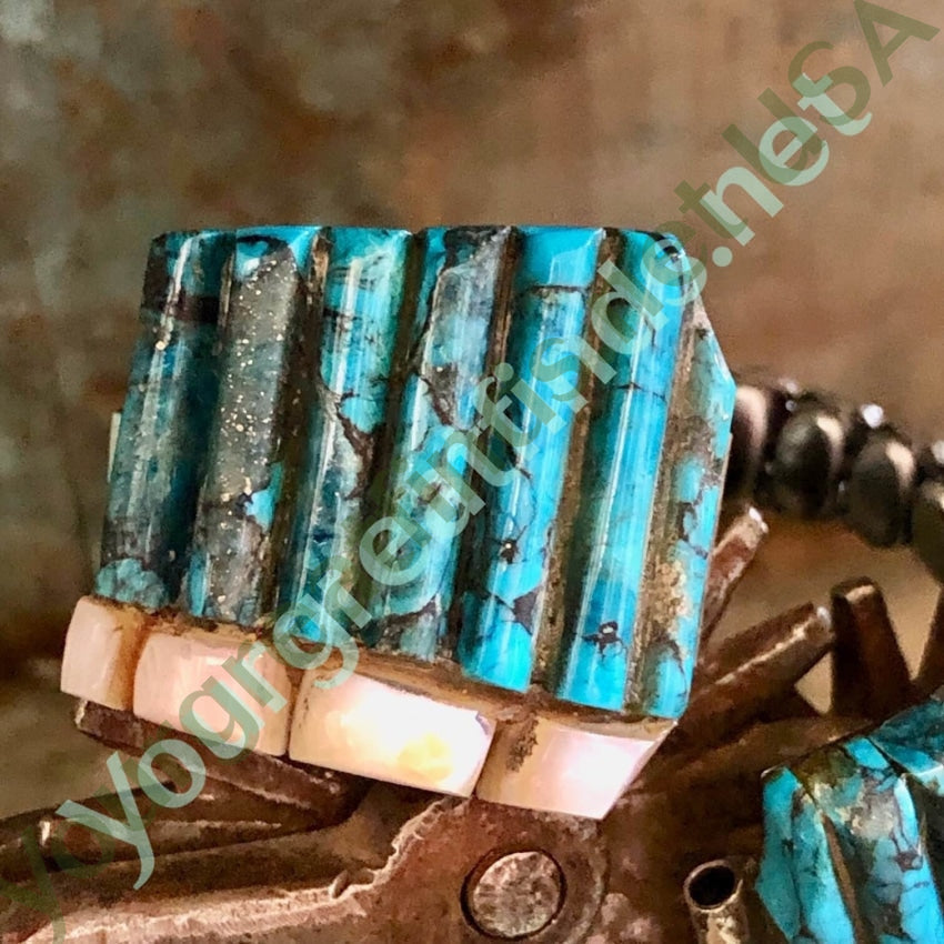 Turquoise Alabaster Watch Band Small Bear Ponca Tribe 925 Yourgreatfinds