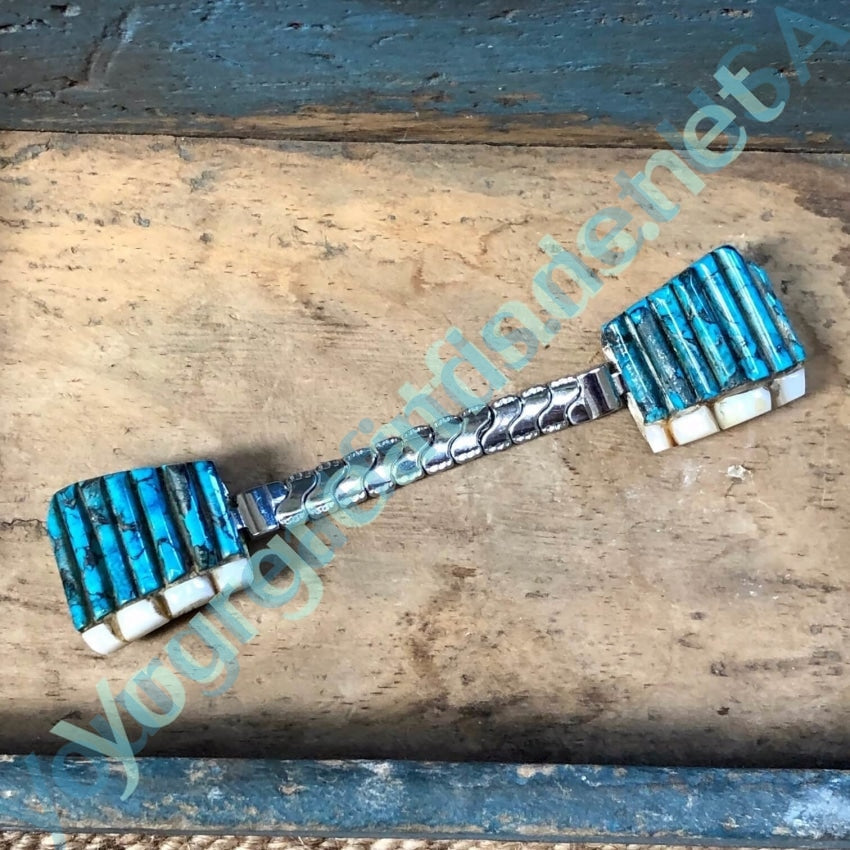 Turquoise Alabaster Watch Band Small Bear Ponca Tribe 925 Yourgreatfinds