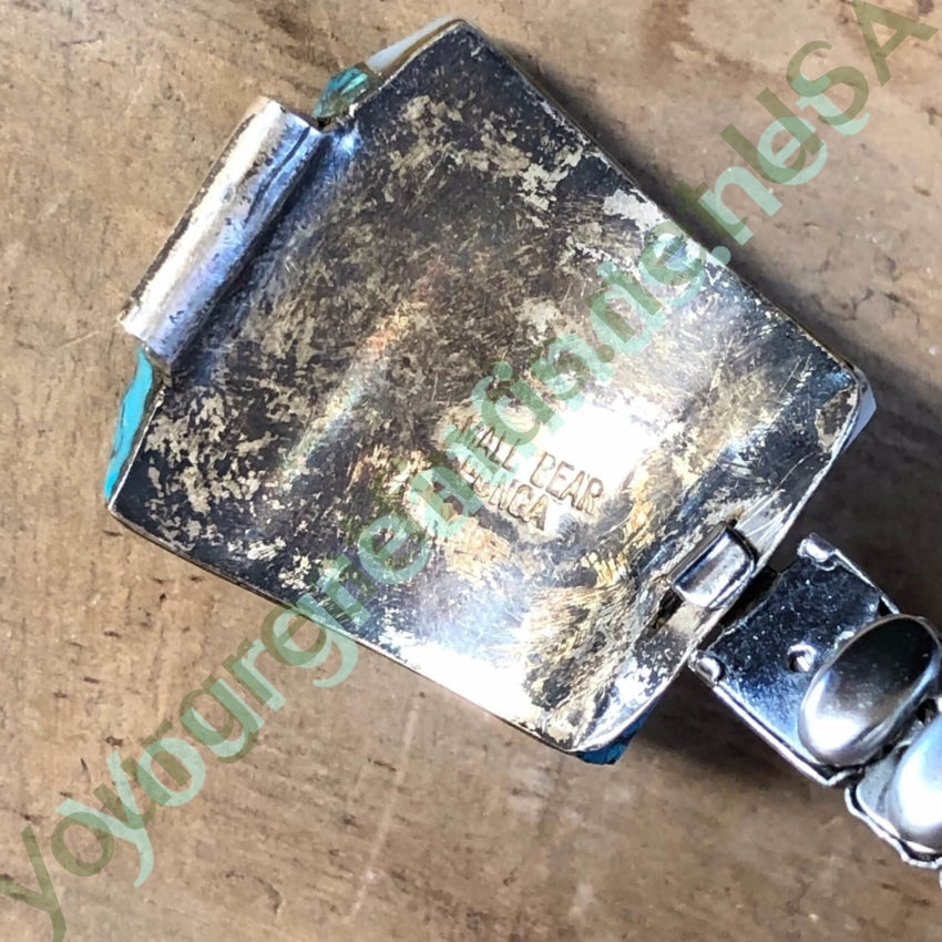 Turquoise Alabaster Watch Band Small Bear Ponca Tribe 925 Yourgreatfinds