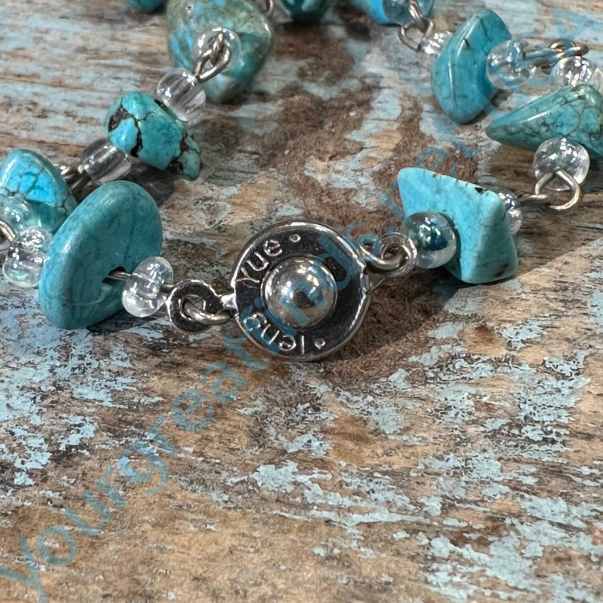 Turquoise Nugget Beaded Bracelet