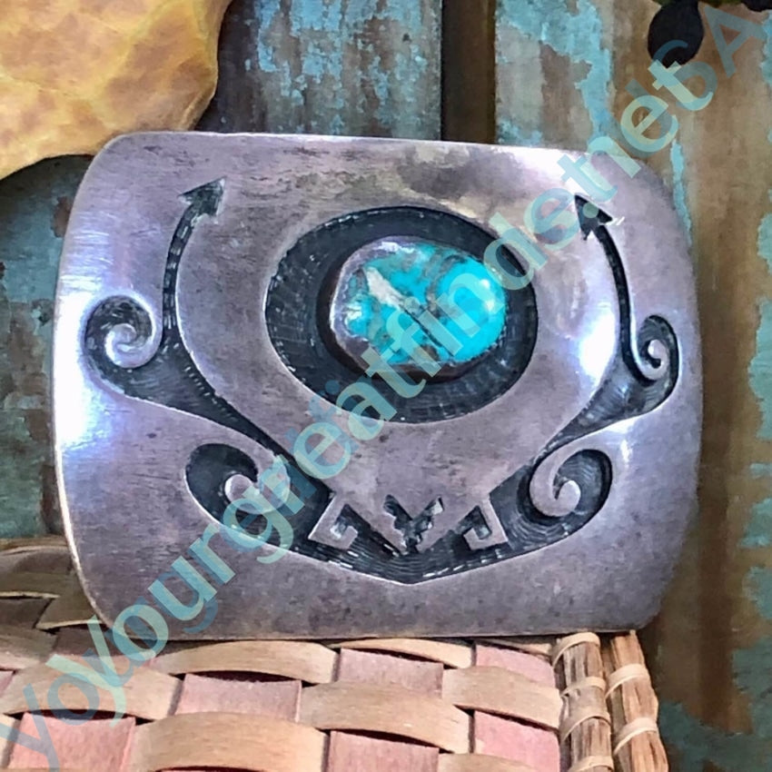 Turquoise Sterling Silver Belt Buckle Hopi Fermin Hawee Yourgreatfinds