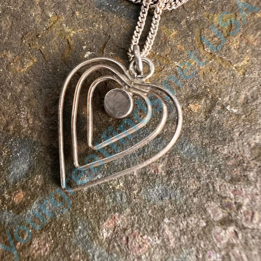 Turquoise &amp; Sterling Silver Triple Heart Necklace