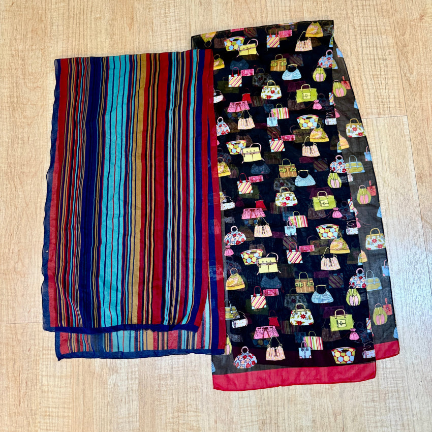 Two Vintage Long Scarves Scarf