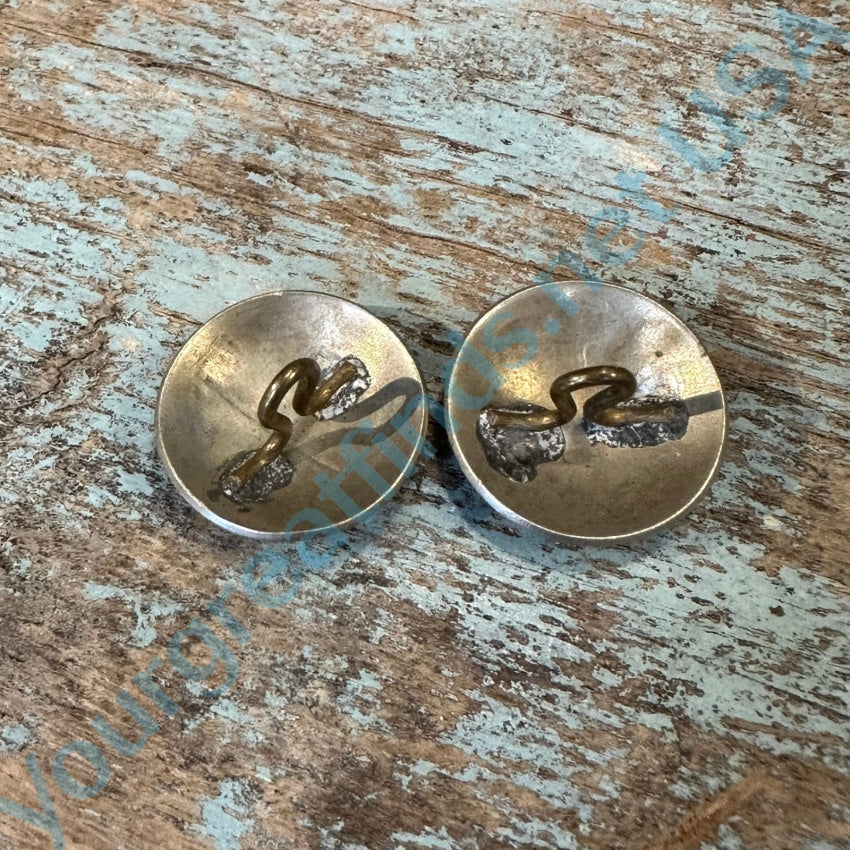 Two Vintage Silver Navajo Thunderbird Clothing Buttons