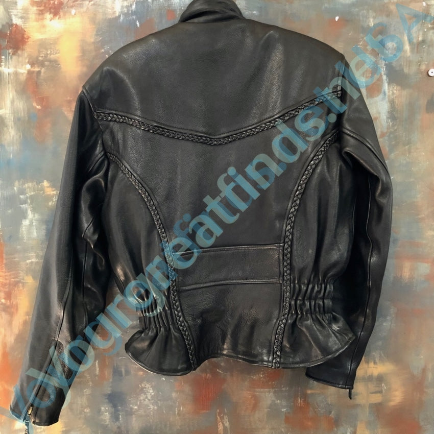 Unik Ultra Black Leather Motorcycle Ladies Jacket Yourgreatfinds