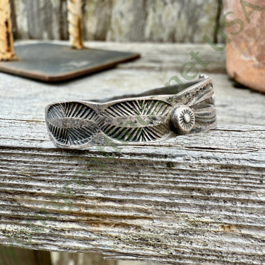 Very Early Navajo Sterling Silver & Turquoise Child’s Bracelet bracelet
