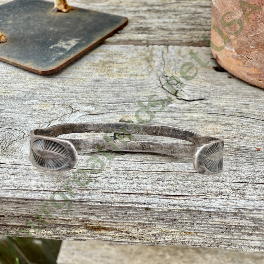 Very Early Navajo Sterling Silver & Turquoise Child’s Bracelet bracelet