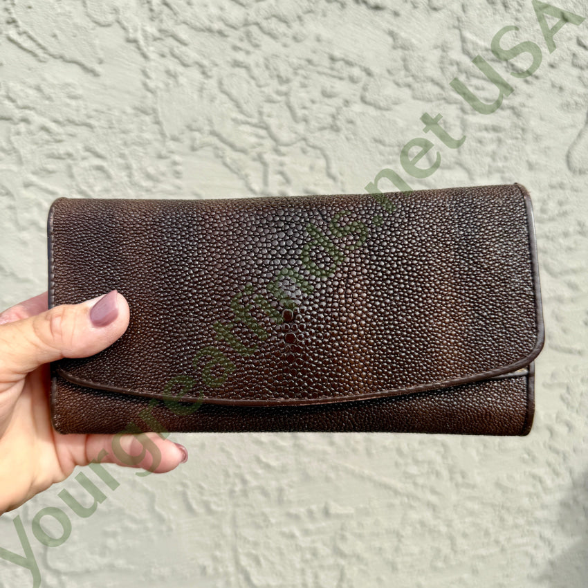 Very Nice Brown Sting Ray Leather Wallet wallet