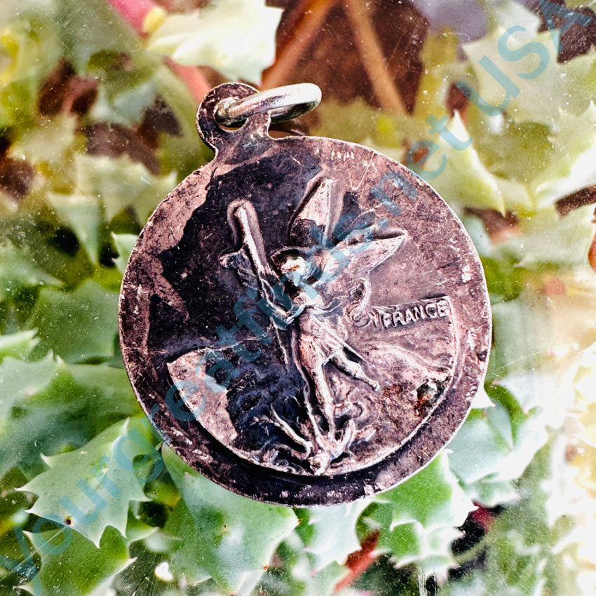 Very Old Sterling Silver Guardian Pendant French France Apparel & Accessories