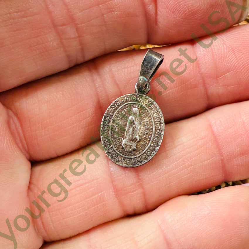 Very Old Sterling Silver Our Lady Of Guadalupe Pendant pendant