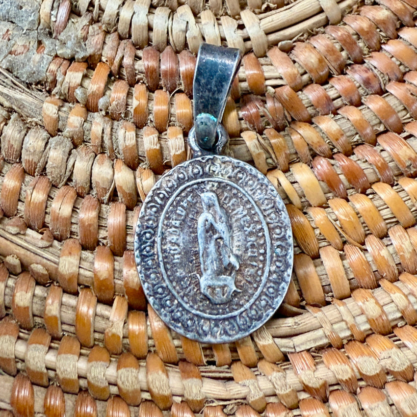 Very Old Sterling Silver Our Lady Of Guadalupe Pendant pendant