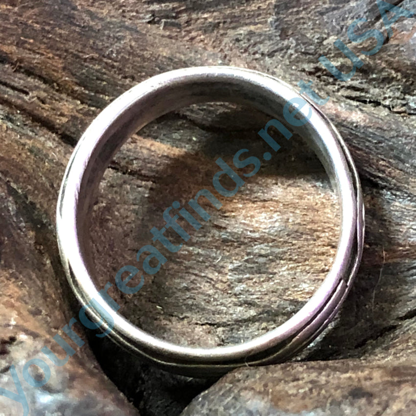 Very Time Worn Smooth Sterling Silver Band Ring Size 9.5 Thumb Ring