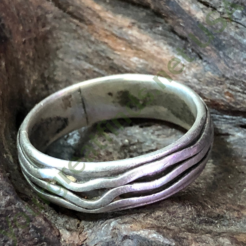 Very Time Worn Smooth Sterling Silver Band Ring Size 9.5 Thumb Ring