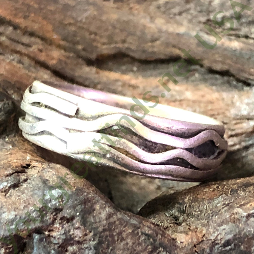 Very Time Worn Smooth Sterling Silver Band Ring Size 9.5 Thumb Ring