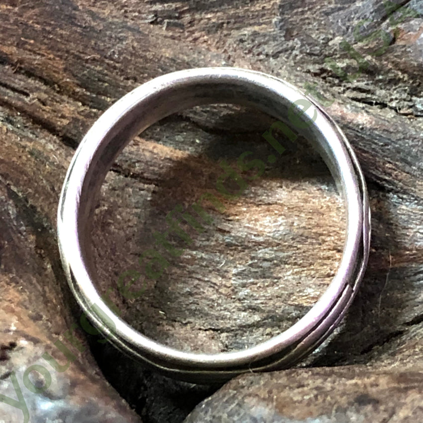 Very Time Worn Smooth Sterling Silver Band Ring Size 9.5 Thumb Ring