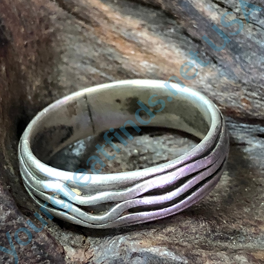 Very Time Worn Smooth Sterling Silver Band Ring Size 9.5 Thumb Ring