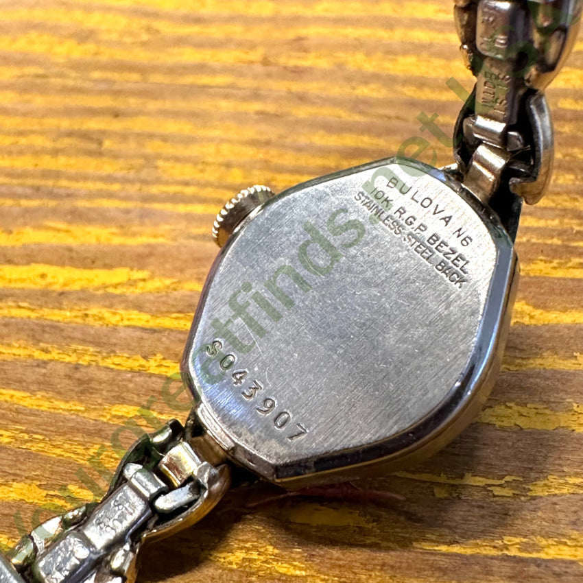 Vintage 10K Yellow Gold Filled Bulova Ladies Watch Non-Working