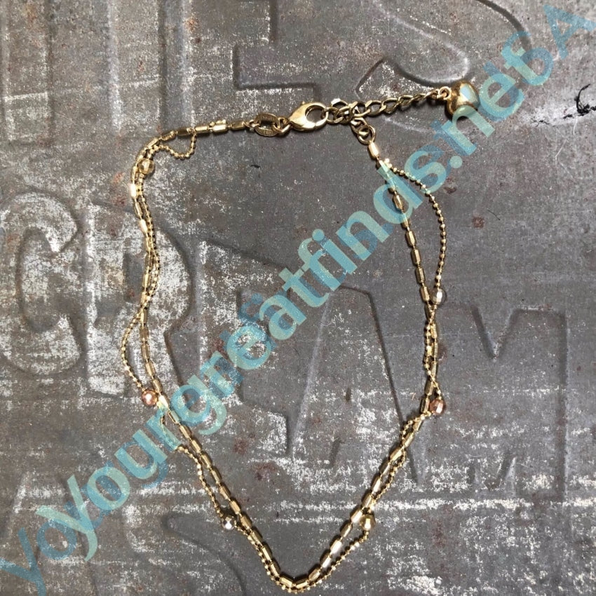 Vintage 14k Yellow Gold Anklet Gold Puffy Heart Charm Yourgreatfinds