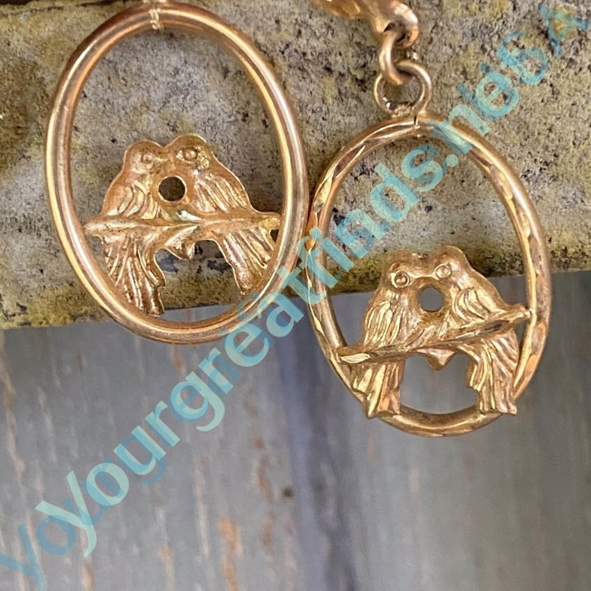 Vintage 14k Yellow Gold Lovebird Earrings Yourgreatfinds