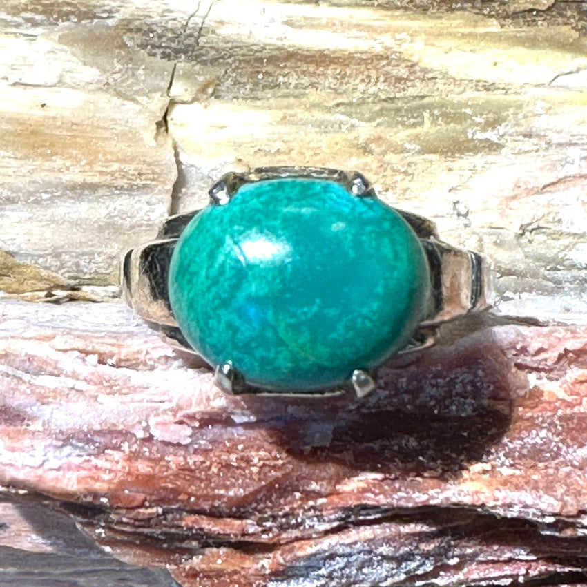 Vintage 1950 Sterling Silver Turquoise Ring