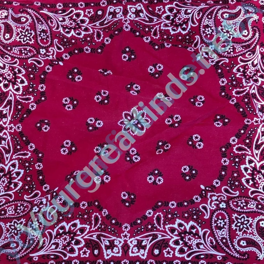 Vintage 1970s Classic Red Bandana White Black Yourgreatfinds