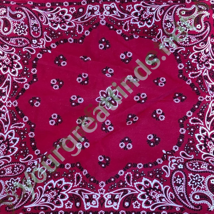 Vintage 1970s Classic Red Bandana White Black Yourgreatfinds