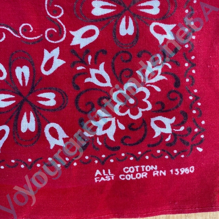Vintage 1970s Fast Color Turkey Red Bandana Yourgreatfinds