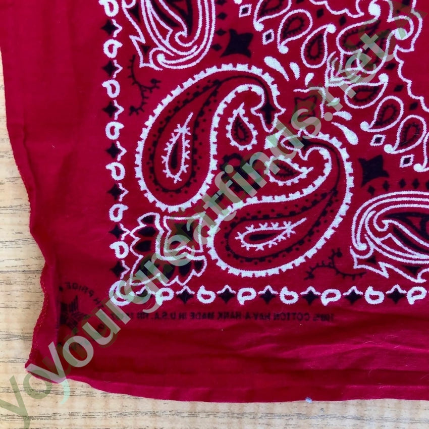 Vintage 1980s Hav-A-Hank Bandana Red White Black Yourgreatfinds