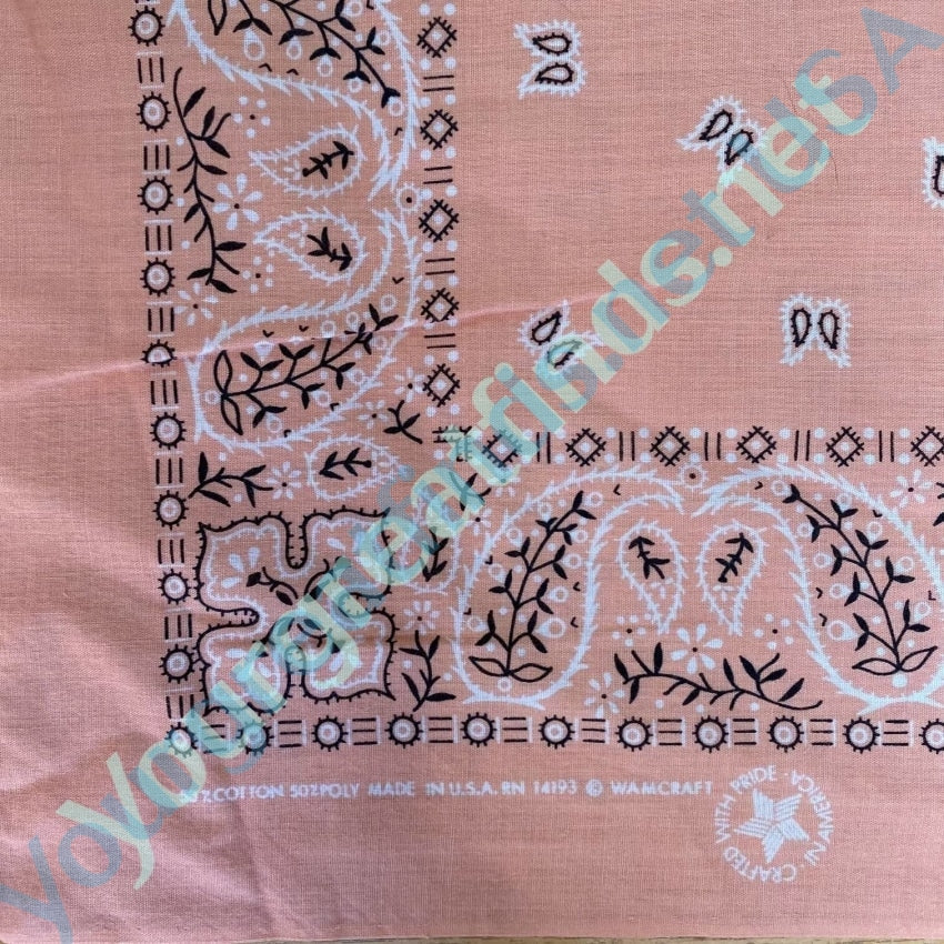 Vintage 1980s Peach Bandana Wamcraft Yourgreatfinds