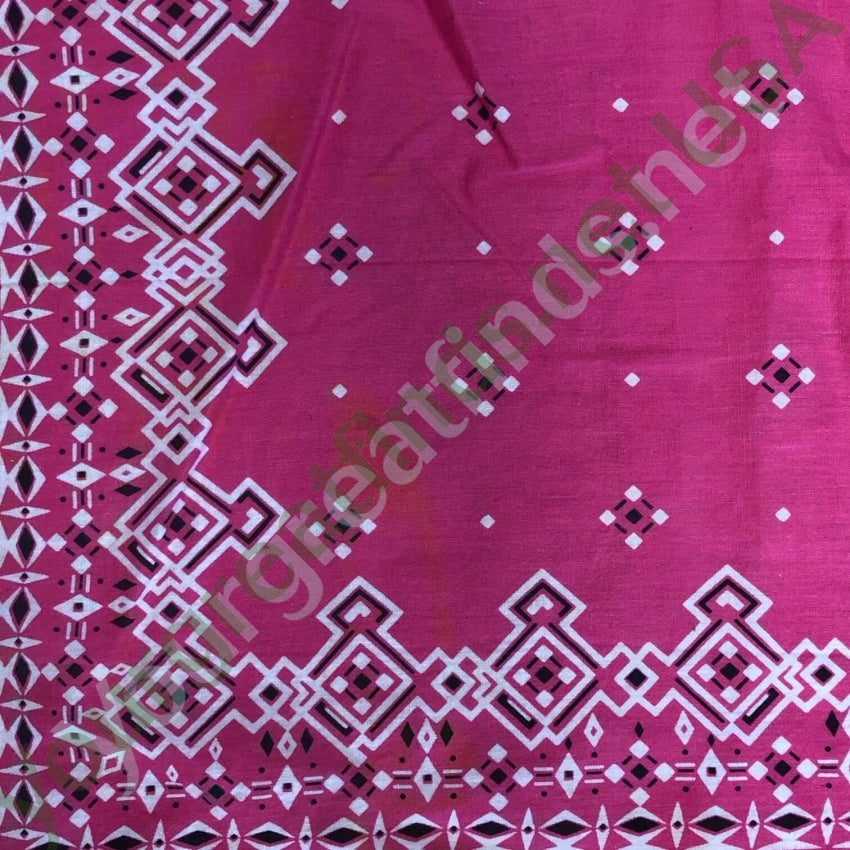 Vintage 1980s Southwestern Bandana Pink White Black Yourgreatfinds