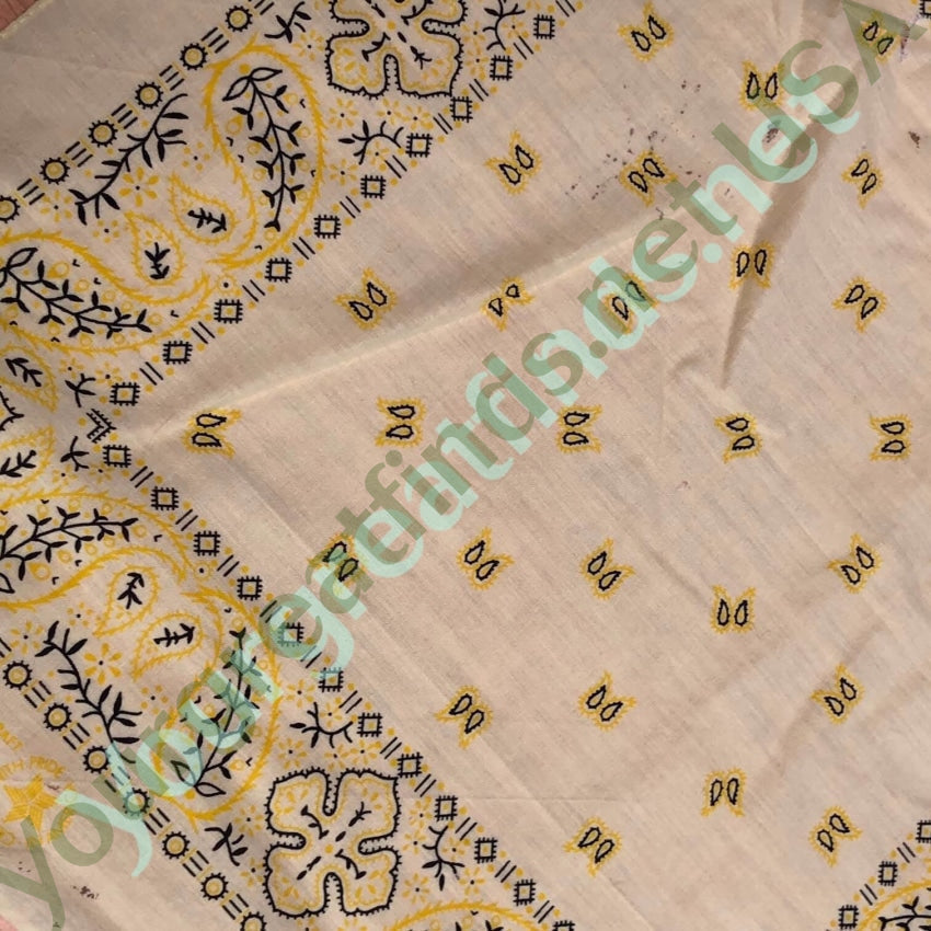 Vintage 1980s Yellow Bandana Mustard Black Yourgreatfinds