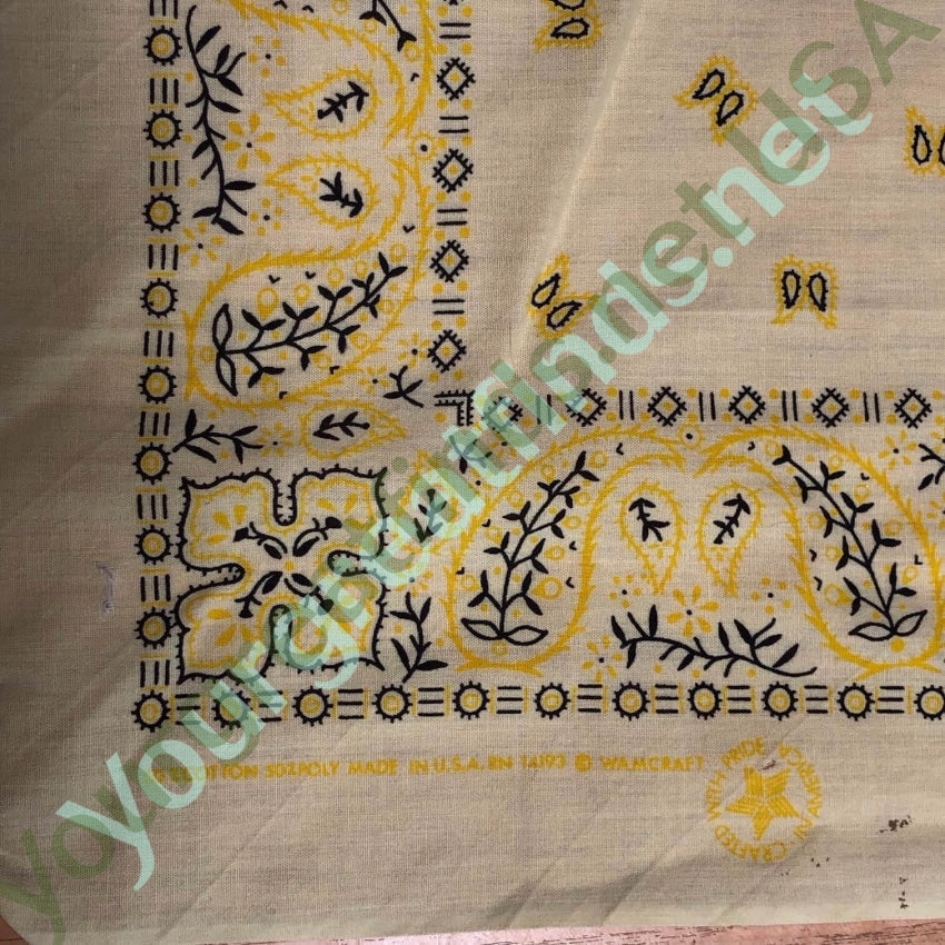 Vintage 1980s Yellow Bandana Mustard Black Yourgreatfinds