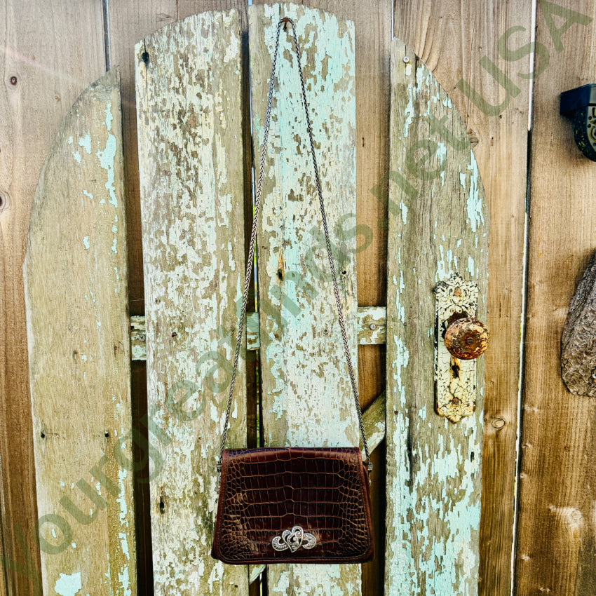 Vintage 1990s Brighton Crossbody Bag Brown Leather purse