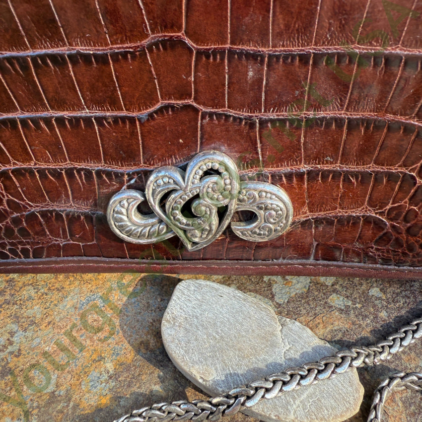 Vintage 1990s Brighton Crossbody Bag Brown Leather purse