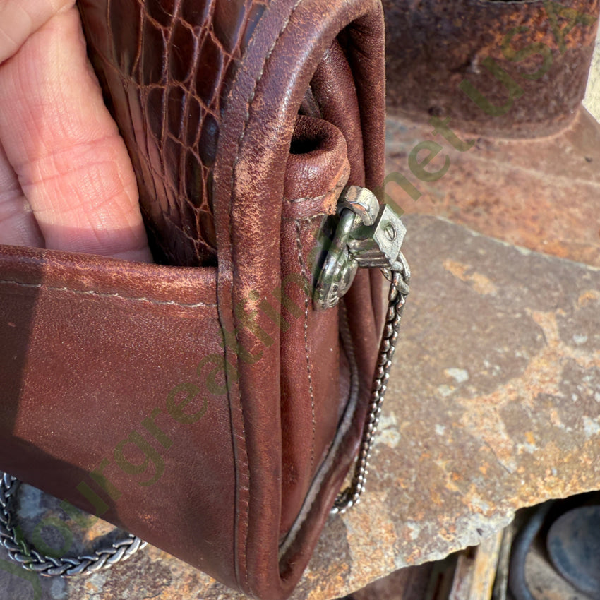 Vintage 1990s Brighton Crossbody Bag Brown Leather purse
