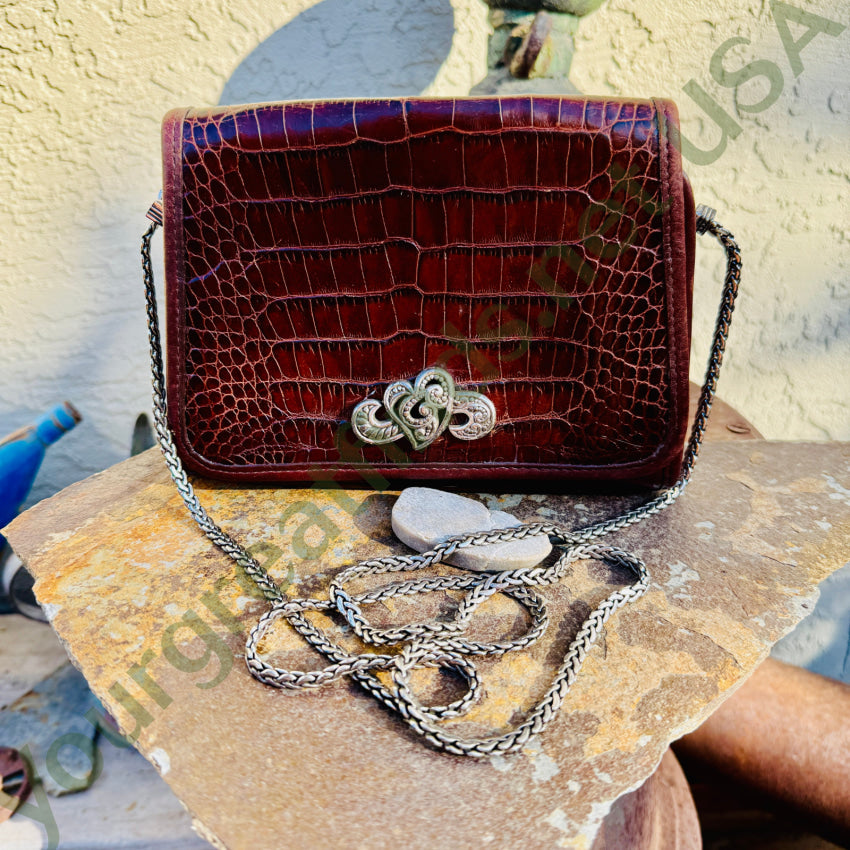 Vintage 1990s Brighton Crossbody Bag Brown Leather purse