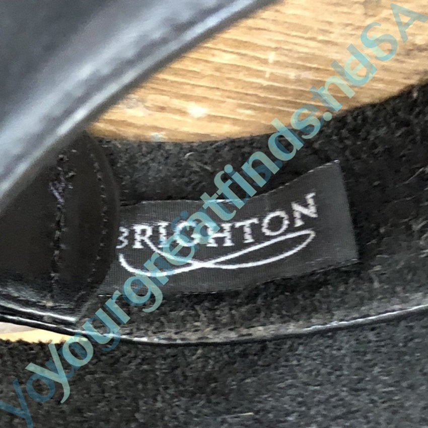 Vintage 1994 Brighton Black Leather Belt with Fancy Buckle Yourgreatfinds