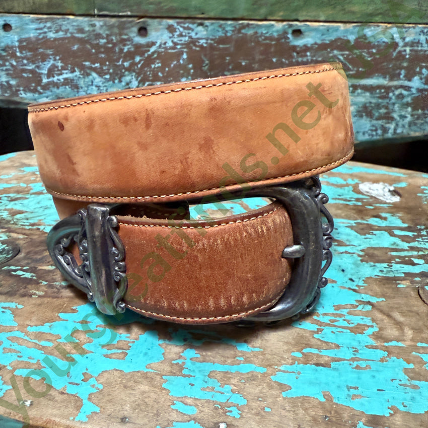 Vintage 1994 Brighton Brown Nubuck Leather Belt Belt