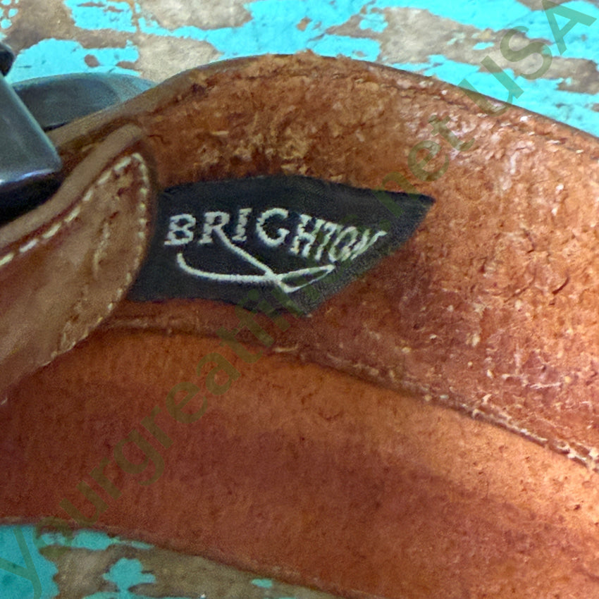 Vintage 1994 Brighton Brown Nubuck Leather Belt Belt
