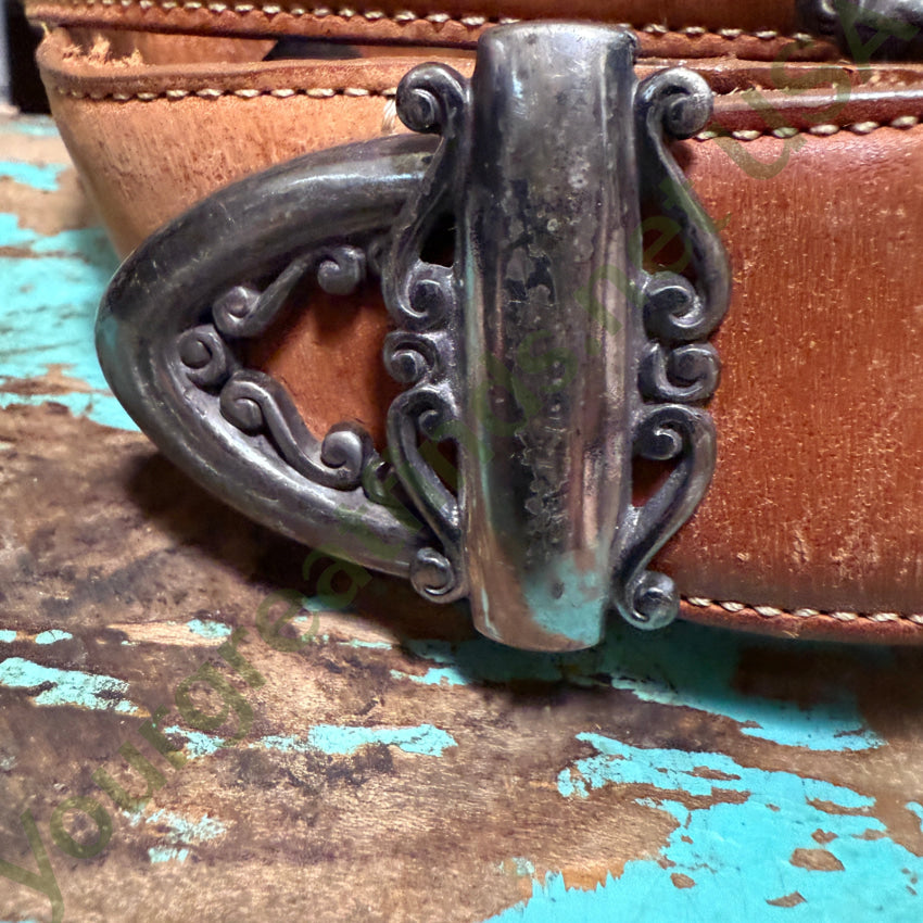 Vintage 1994 Brighton Brown Nubuck Leather Belt Belt